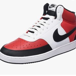 Excellent cond. Mens Size 10 Nike Court Vision Mid University Red/Black White
